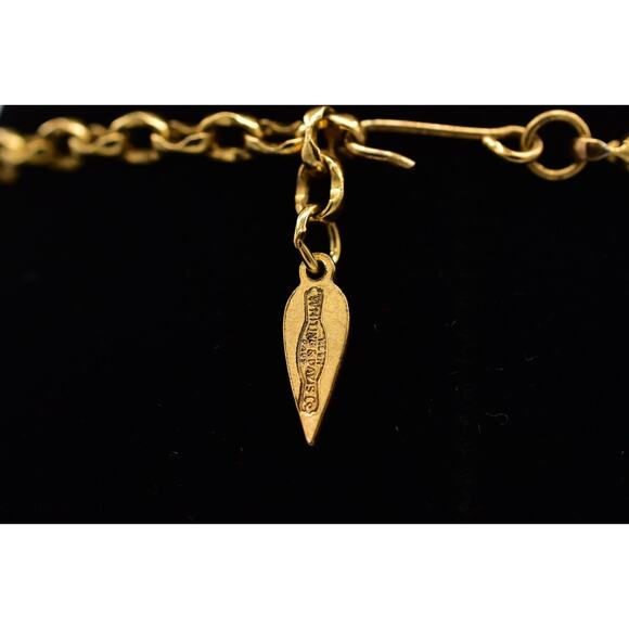 Whiting & Davis Vintage Mesh Chainmail Choker Bib Necklace Gold Signed 70s BinBL - Picture 7 of 12